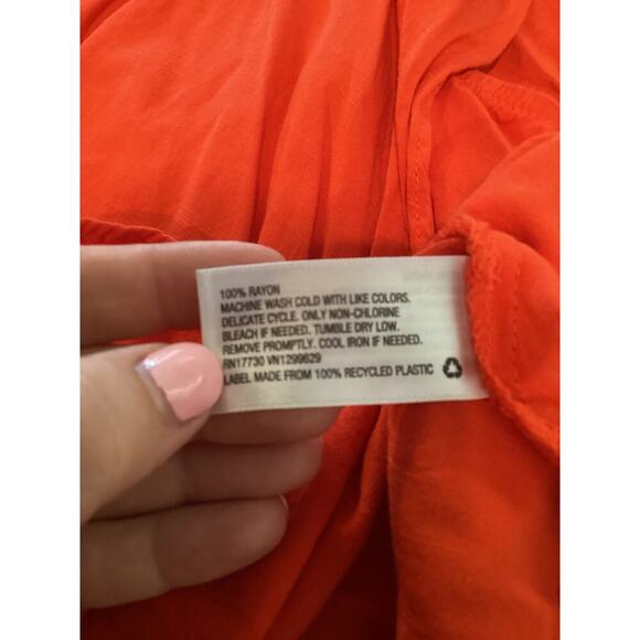 Knox Rose Womens Tiered Peasant Maxi Dress Plus Size 1X Orange Boho Fall Casual - Picture 7 of 7